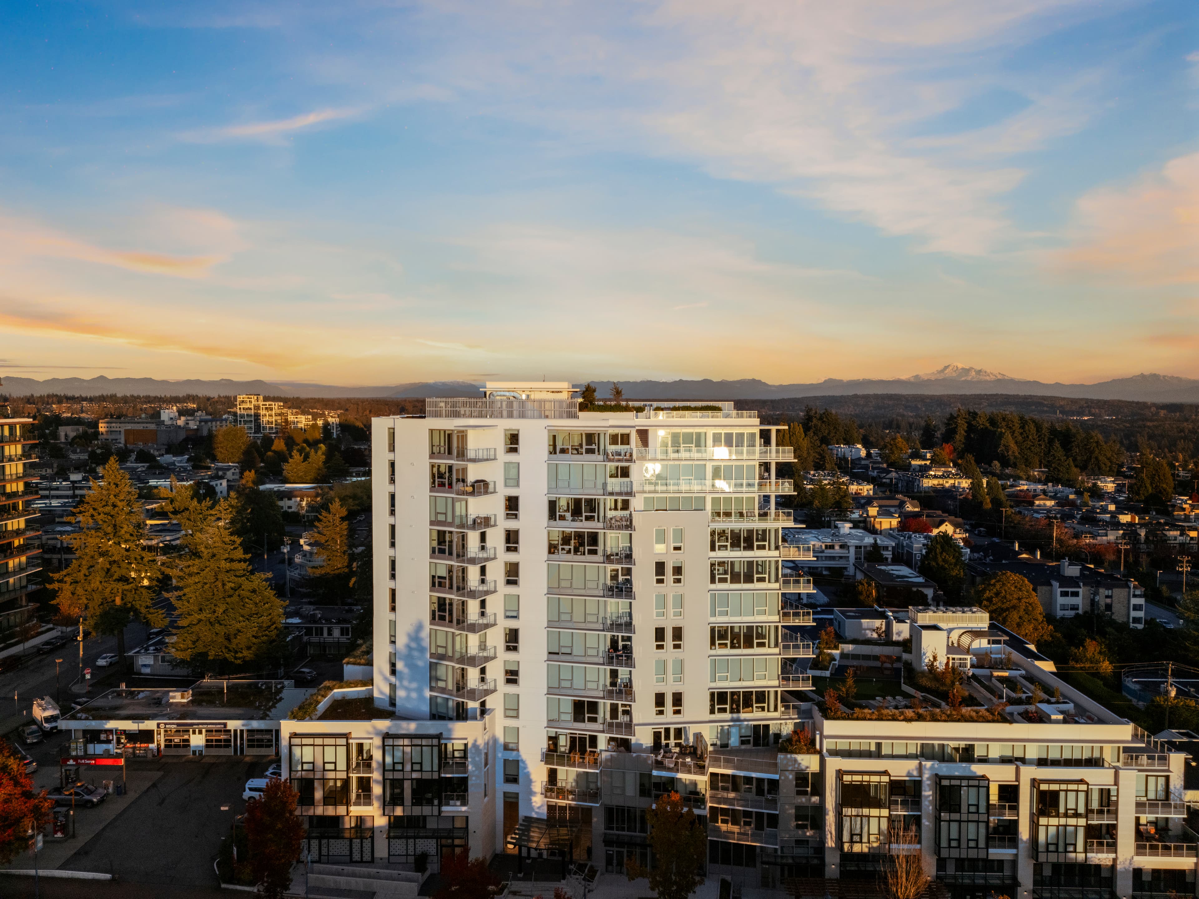 Aerial drone shot of Vancouver property